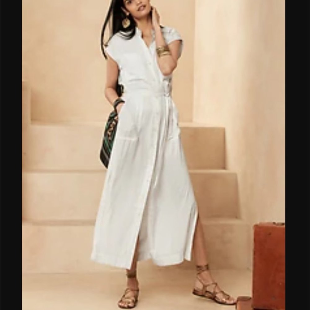 BANANA REPUBLIC PETITE RAVINA MAXI SHIRT DRESS